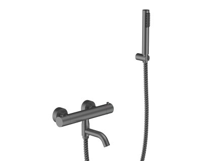 BESCO Nástěnná termostatická vanová baterie VEO grafitová s příslušenstvím BABWVSTGR