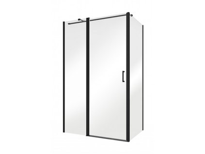 BESCO Pevná stěna EXO-CH BLACK Barva rámu - Černá, Rozměr A - 80, Rozměr C - 190, Směr zavírání - Univerzální Levé / Pravé, Výplň - Čiré bezpečnostní sklo - 6 mm BCEXOCH80BC