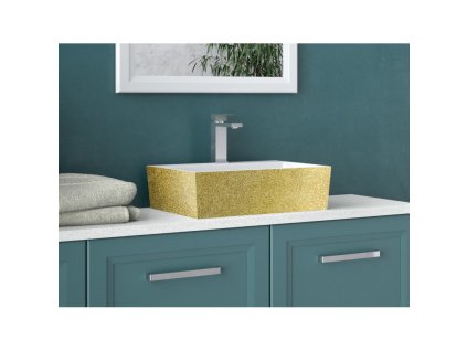 BESCO Umyvadlo na desku VERA GLAM - zlatá KEVERNDGLAM01