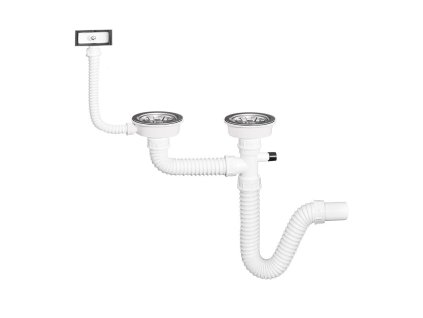 ARTTEC Sifon dřezový flexi EURO 114mm 5/4" krátký závit s přepadem a vývodem pro pračku SOR01817
