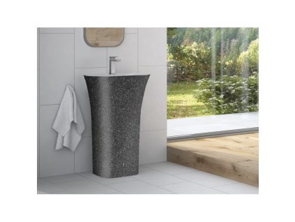 BESCO Volně stojící umyvadlo ASSOS S-LINE GLAM - grafitová KEASSLIVSGLAM03