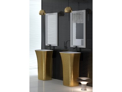 BESCO Volně stojící umyvadlo ASSOS GLAM - zlatá KEASSVSGLAM01