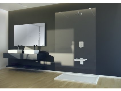 BESCO Walk-in sprchový kout AVEO DUE Barva rámu - Chrom/Leštěný hliník (ALU), Pevná stěna - Bez pevné stěny, Rozměr A - 90, Rozměr C - 195, Výplň - Čiré bezpečnostní sklo - 8 mm BCAVEODUE90