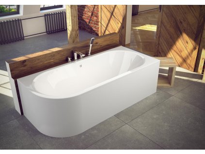 BESCO Asymetrická vana AVITA Nožičky k vaně - Bez nožiček, Rozměr vany - 180 × 80 cm, Způsob provedení - Pravé VANAVIT180P