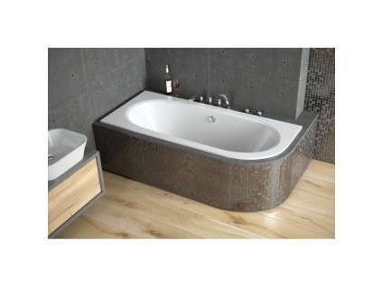 BESCO Asymetrická vana AVITA SLIM 170 x 75 cm - levé provedení Nožičky k vaně - Bez nožiček, Rozměr vany - 170 × 75 cm, Způsob provedení - Levé VANAVIT170SLIML