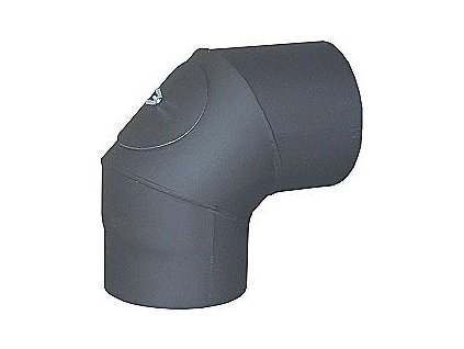Koleno 90° pr.150mm kouřové, 1,5mm s revizním otvorem, ocel, černá, A97.051590