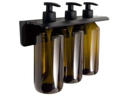 Gedy GROUPER trojitý dávkovač tekutého mýdla na zavěšení, 3x500ml, hnědá 2160