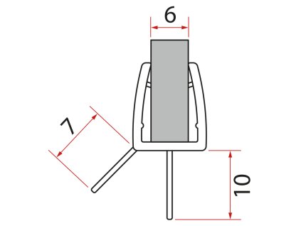 Gelco Spodní těsnění na dveře, sklo 6mm, 1000mm NDGN04