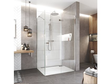 Mereo Sprchový kout, Novea, obdélník, zalamovací, 120x90 cm, chrom ALU, sklo Čiré, dveře pravé a pevný díl CK12843ZP