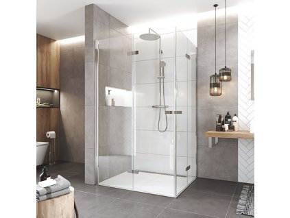 Mereo Sprchový kout, Novea, obdélník, zalamovací, 110x90 cm, chrom ALU, sklo Čiré CK15823ZVR