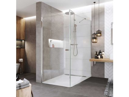 Mereo Sprchový kout, Novea, obdélník, pivotový, 70x100 cm, chrom ALU, sklo Čiré, dveře L/P a pevný díl CK13903Z