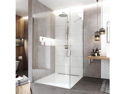 Mereo Sprchový kout, Novea, čtverec, pivotový, 90x90 cm, chrom ALU, sklo Čiré, dveře L/P a pevný díl CK12923Z
