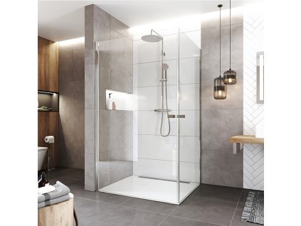 Mereo Sprchový kout, Novea, obdélník, pivotový, 100x80 cm, chrom ALU, sklo Čiré CK13913ZVR