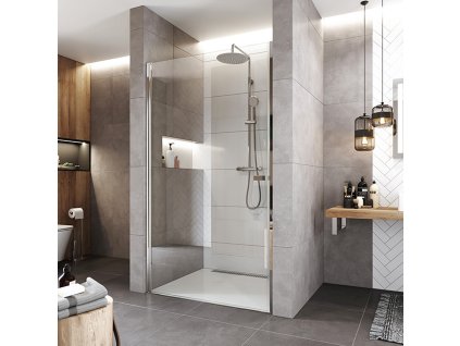 Mereo Sprchové dveře, Novea, jednokřídlé, pivotové, 90x200 cm, chrom ALU, sklo Čiré, L/P provedení CK10923Z