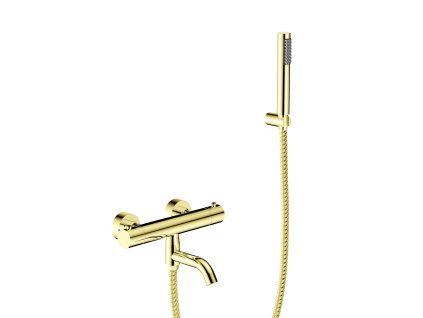 BESCO Nástěnná termostatická vanová baterie VEO zlatá lesklá s příslušenstvím BABWVSTJZ