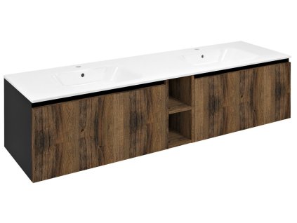 Sapho LOREA skříňka 160x46x51,5cm (70+20+70cm), dub collingwood/černá mat LE070-1935-11