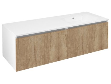 Sapho LOREA skříňka 140x46x51,5cm (70+70cm), pravá, dub alabama/bílá mat LE070-2231-R-05