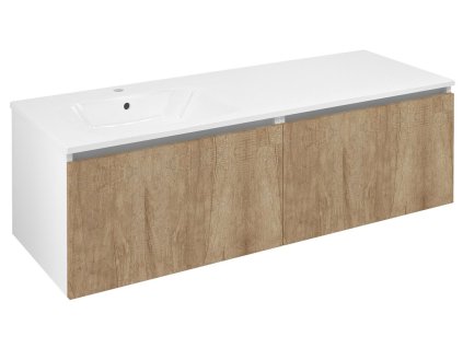 Sapho LOREA skříňka 140x46x51,5cm (70+70cm), levá, dub alabama/bílá mat LE070-2231-L-05