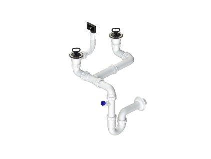 Sinks Dvousifon 1 1/2" pro nerez. dřezy s úsporou místa SPNS1D