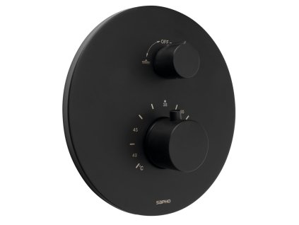 Sapho Podomítková sprchová termostatická baterie, box, 2 výstupy, černá mat RH396B