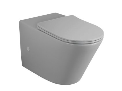 Sapho PACO WC kombi mísa, Rimless, 61x38 cm, spodní/zadní odpad, šedá mat PC1012GR-111
