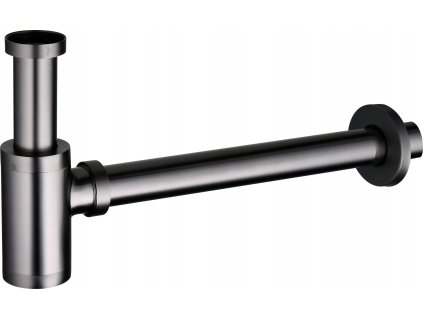 Hopa Umyvadlový kovový sifon bez click/clack zátky, univerzální, kulatý, grafitová BAMAX267698