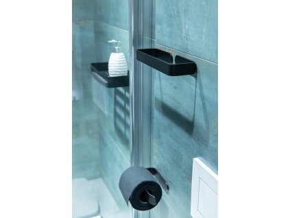 Hopa Nástěnný věšák na nalepení 3M, 25,3x7,3x3 cm , černá barva KD02091800