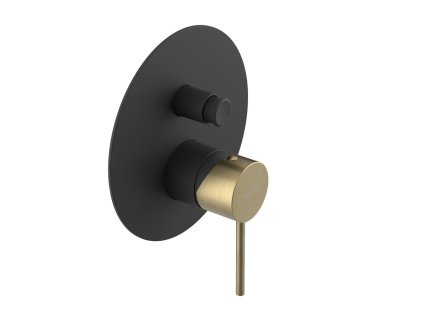 Sapho ULTRAMIX podomítková sprchová baterie, 2 výstupy, černá mat/zlato mat UT042BG