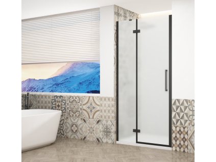 Gelco TRINITY BLACK sprchové dveře do niky 1100mm, matné sklo, levé GT1211ML-B