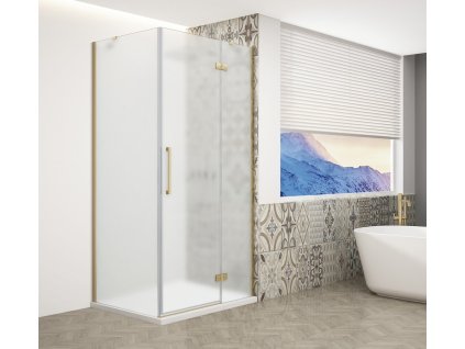 Gelco TRINITY GOLD MATT obdélníkový sprchový kout 1200x900mm, matné sklo, pravé GT5690-12MR-G
