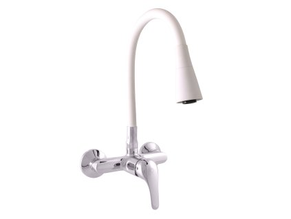 SÁZAVA - Umyvadlová/dřezová baterie s flexibilním ramínkem, Bílá/Chrom SA002.5/13CB, RAV Slezák