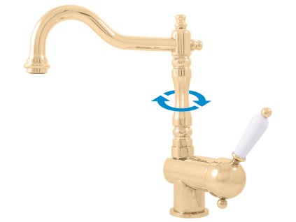 LABE - Umyvadlová/dřezová baterie bez výpusti, Zlatá - lesklá L508.5/8Z, RAV Slezák