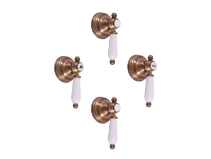 MORAVA RETRO - Vanová/Sprchová baterie podomítková 2-cestná s tělesem, Stará mosaz (Bronz) MK586KSM, RAV Slezák