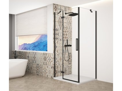 Gelco TRINITY BLACK obdélníkový sprchový kout 1000x800mm, čiré sklo, levé GT5680-10CL-B