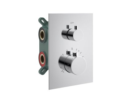 Sapho KIMURA podomítková sprchová termostatická baterie, box, 3 výstupy, chrom KU683