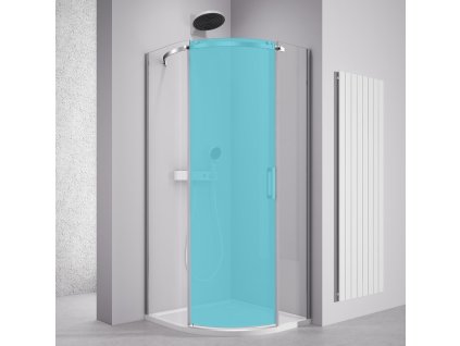 Polysan THRON KOMPONENT čtvrtkruhová sprchová zástěna 900x900mm, čiré sklo, levá TL2690BL