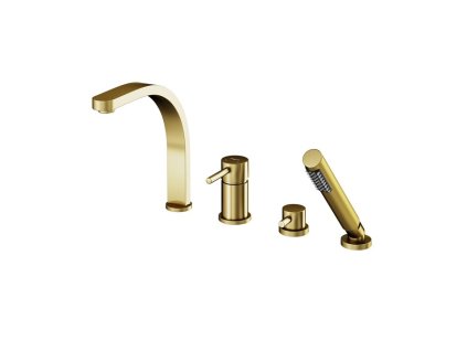 BESCO 4 - otvorová vanová baterie DECCO zlatá broušená s příslušenstvím BABWD4BZ