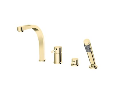 BESCO 4 - otvorová vanová baterie DECCO zlatá lesklá s příslušenstvím BABWD4JZ