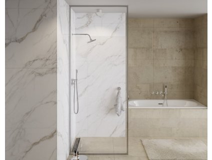 BESCO Walk-in sprchový kout ICON CHROM Barva rámu - Chrom/Leštěný hliník (ALU), Rozměr A - 110, Rozměr C - 200, Výplň - Čiré bezpečnostní sklo - 8 mm BCICON11CC