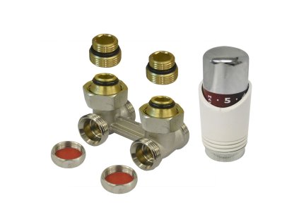 Klum Set vekolux -připojovací šroubení rohové 3/4" s termostatickou hlavicí + redukce s eurokonusem PR8101S