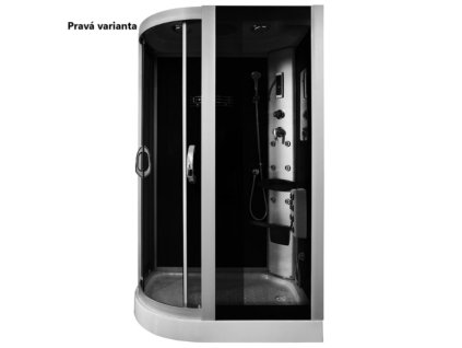 Aplomo Trixy Black 120x85x215 masážní sprchový box Orientace: Pravá, MO-18218BLP