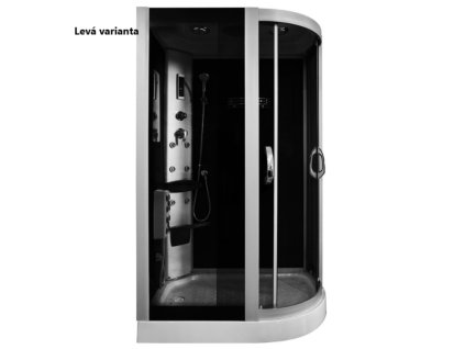 Aplomo Trixy Black 120x85x215 masážní sprchový box Orientace: Levá, MO-18218BLL