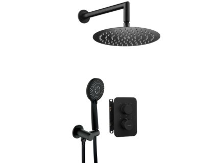 Aplomo Therm black podomítkový sprchový set a BOX, termostatický, BXYZNEBT