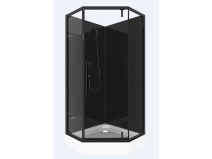 Savana Veduta Diamond Dark 90x90 pětiúhelníkový sprchový box, Y804D-90