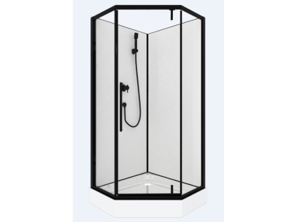 Savana Veduta Diamond Black 90x90 pětiúhelníkový sprchový box, Y804B-90