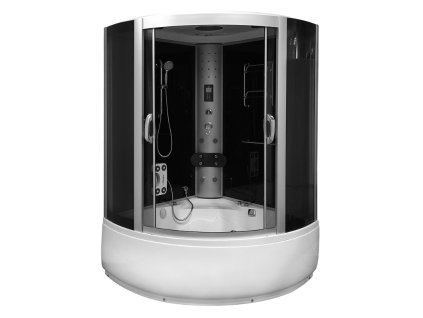 Aplomo Luxor Black 135x135x220 masážní sprchový box s hydromasážní vanou, MO-08135BL