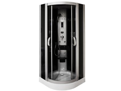 Aplomo Lori black masážní sprchový box Rozměr koutu: 90x90cm, MO-060890BL