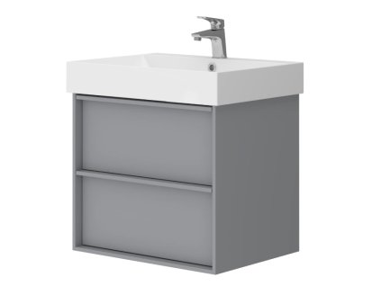 Lavedo Quadra Grey 60 koupelnová skříňka s umyvadlem, mat, QDGR60