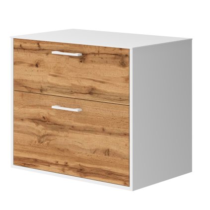 Lavedo Afina White/Wotan Oak 70 koupelnová skříňka s přípravou pro libovolné umyvadlo, AF-70-HPL-WO-WH