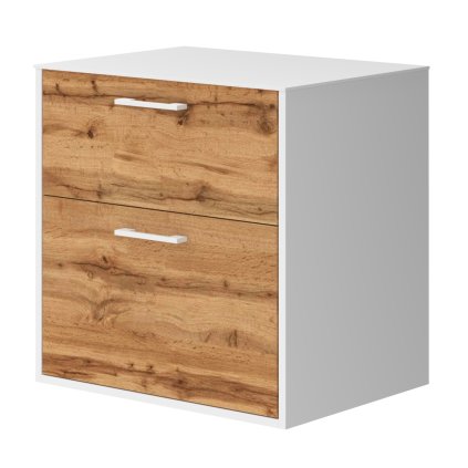 Lavedo Afina White/Wotan Oak 60 koupelnová skříňka s přípravou pro libovolné umyvadlo, AF-60-HPL-WO-GR2